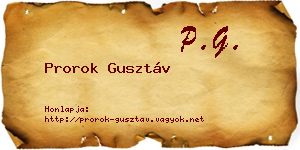 Prorok Gusztáv névjegykártya